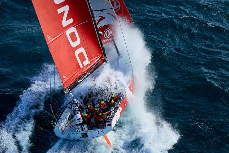 Dongfeng Race Team's first helicopter shoot in South Britany between Glenan Island and Groix Island.
