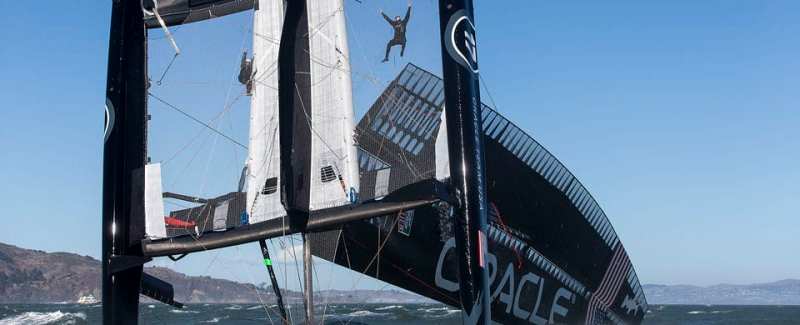 17/10/2012 - San Francisco (USA,CA) 34th America's Cup - ORACLE Team USA AC 72 capsizes during training in San Francisco Bay and is pushed out of the bay by the tide current as the team try to salvage the platform.