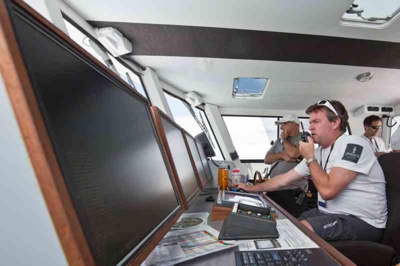 26/06/2012, Newport (USA,RI), 34th America's Cup, America's Cup World Series  Newport 2012, Official Training Day 1 - onboard the comitee boat