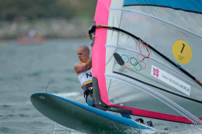 Dorian Van Rijsselberge (NED) who won the Gold Medal today, 07.08.12, in the Medal Race Men’s Windsurfer (RSX) event in The London 2012 Olympic Sailing Competition. rsx