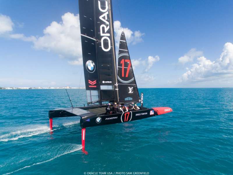 ORACLE TEAM USA training in Bermuda with the new America’s Cup Class boat Oracle Team USA