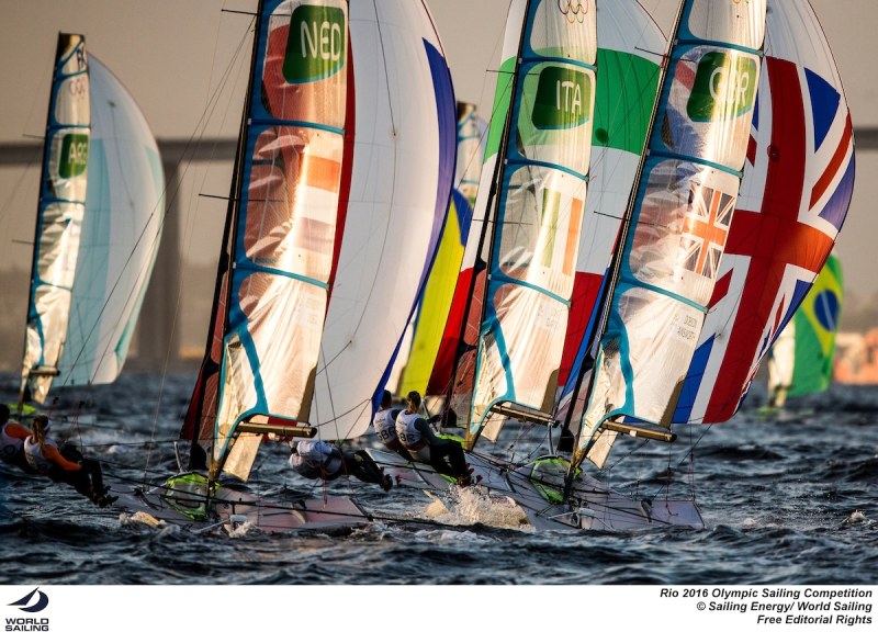 The Rio 2016 Olympic Sailing Competition 49erFX sailing in Rio de Janeiro