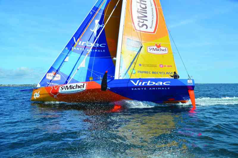 Round-the-world veteran Jean-Pierre Dick collaborated with team Gitana to build his IMOCA 60 StMichel-Virbac. He raced the boat in October, alongside older-generation 60s in a predominantly light-air overnight race, and was happy with the results, but said there was still much to learn about the foils.