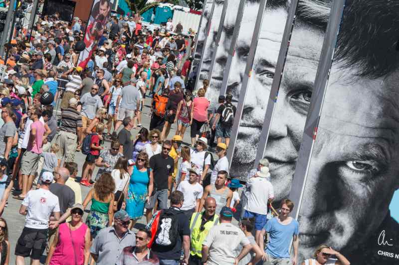 Volvo Ocean Race 2014-15 – Auckland Stopover March 14, 2015. Crowd in the Volvo Ocean Race Village in Auckland before the InPort Race.