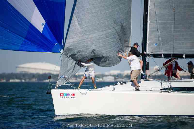 Images of the HELLY HANSEN NOOD REGATTA ST PETERSBURG. February 12 - 14, 2016 • Hosted by the St Petersburg Yacht Club. Day 2 of racing with a 10 knot breeze from a northerly direction.©Paul Todd/OUTSIDEIMAGES.COMOUTSIDE IMAGES PHOTO AGENCY
