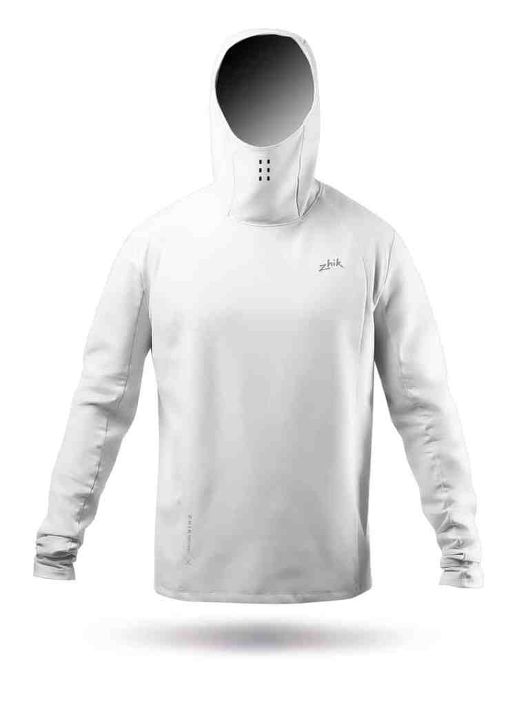 Zhik Motion Top-Mens-Platinum-(Front) The Zhik Motion Top features a face-cover and lightweight and stretchy fabric to make it a great sun-protection and warmth layer.