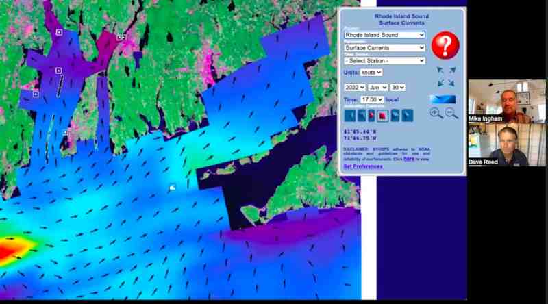 Venue-Recon Screen capture of tidal/current flow model used for pre-race strategy development.