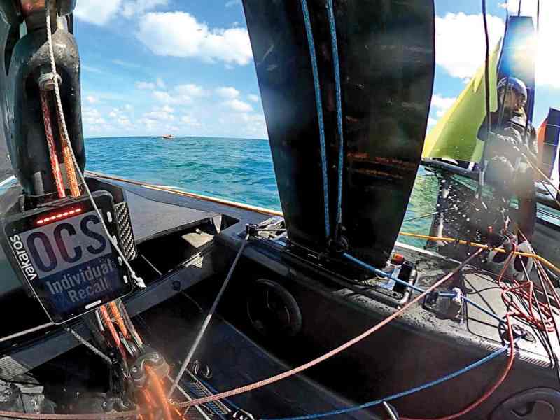 OCS Vakaros testing on catamaran during the 69F Sailing Series