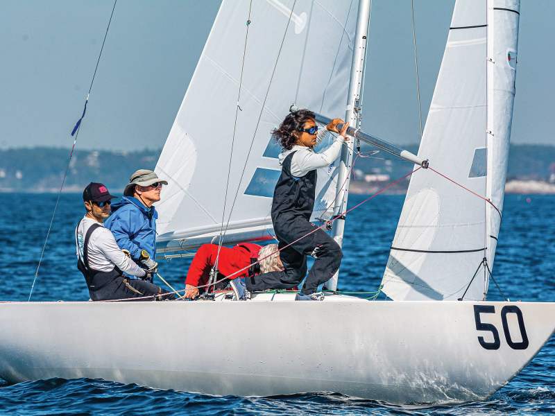 2022-Etchells-NE—Friday-23_edit Monica Morgan with crew on a one-design