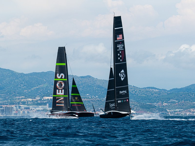 With the second-generation AC75s, it was anticipated that hulls would be similar, but the results have been anything but that. The balance of designing a hull that is hydrodynamically superior in the water and aerodynamically slippery in flight is a delicate one. Bustles, or skegs, that run the length of the hull prevent leeway during the takeoff phase and provide an endplate effect to the water. Within constraints of the design rules there are tradeoffs of volume, area and much more