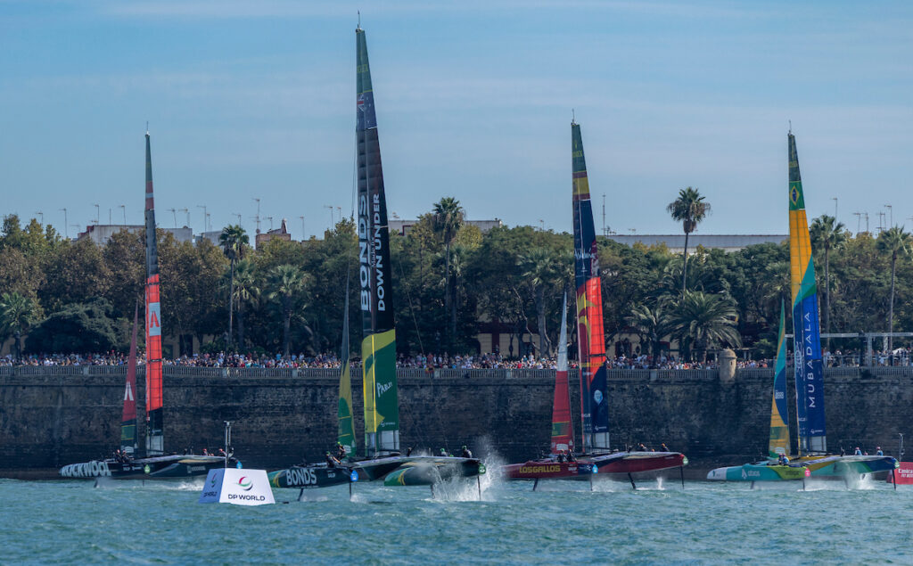 ROCKWOOL Denmark SailGP Team, Spain SailGP Team, BONDS Flying Roos SailGP Team and Mubadala Brazil SailGP Team