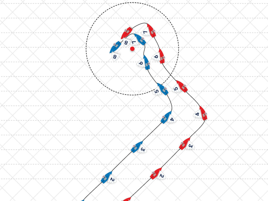 Tactics graphic for sailboat racing