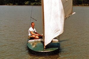 Alan Glos in his scow