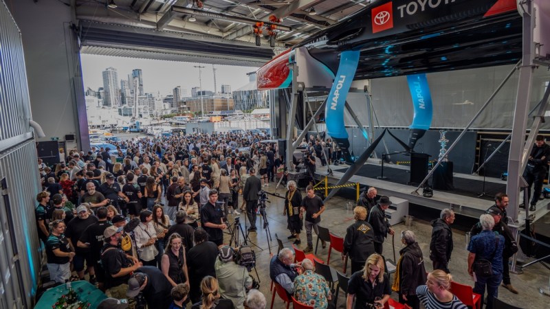 Emirates Team New Zealand AC75 Taihoro Emirates Team New Zealand AC75 Taihoro, relaunched in Auckland ahead of the 38th America's Cup.